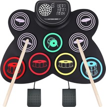 Electric Drum Set, MAZAHEI 9 Pads Silicon Foldable Electronic Practice D... - £35.96 GBP