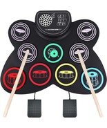 Electric Drum Set, MAZAHEI 9 Pads Silicon Foldable Electronic Practice D... - £35.40 GBP