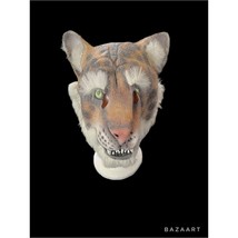 Halloween Rubber Tiger Mask With Fur - £14.23 GBP