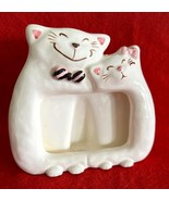 Vintage Ceramic Photo Frame Russ Bitsy &amp; Beau Hand Painted Cats Japan - $150.34 MXN