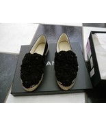 NIB 100% Auth Chanel 17C Black Suede Camellia Flower Espadrilles Sz 36 $... - £619.95 GBP