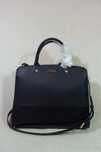 NWT FURLA Onyx Black/Gold Saffiano/Pebbled Rachel Leather Satchel $538.00 - $428.00