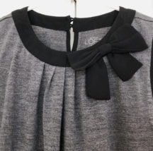 Ann Taylor Loft Sleeveless Top Gray Black w/ Bow Size  Small - $11.88