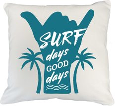 Make Your Mark Design Surf Days Good Days. Water Sports White Pillow Cov... - £19.72 GBP+