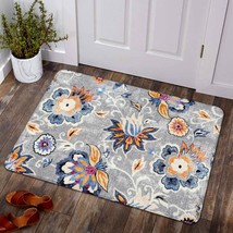 Floral Indoor Rugs for Entryway 2x3 Washable Non Slip Soft Bathroom Rug Throw Sm - £31.48 GBP