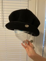 Jean Charles Brosseau Wool Beret Hat Cap Black Crystal Womens Sz s - £43.83 GBP