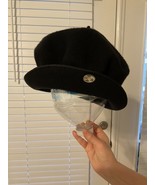 Jean Charles Brosseau Wool Beret Hat Cap Black Crystal Womens Sz s - £43.59 GBP