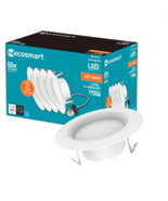 EcoSmart 4 in. White Integrated LED Recessed Trim Soft White (4-Pack) - $17.82