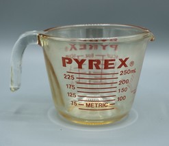 Vtg Pyrex #508 1 Cup/8 oz Measuring Cup Clear Glass Red Lettering Open H... - $14.84