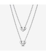 Sterling silver Forever &amp; Always Splittable Heart Collier Necklaces 3932... - £22.75 GBP