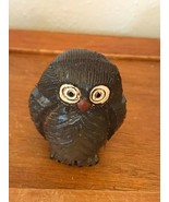 Estate Small Brown Pottery Owl Wildlife Figurine for Rustic Cabin – 2 an... - £11.74 GBP