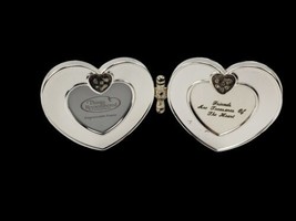 Things Remembered Engraveable Frame Rhinestone Hearts Silver &amp; Black 3.5&quot; - £7.20 GBP