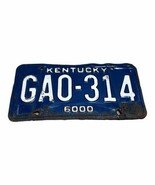 Vintage Kentucky 6000 Collectible License Plate Original Tag Blue # GAO ... - $26.17