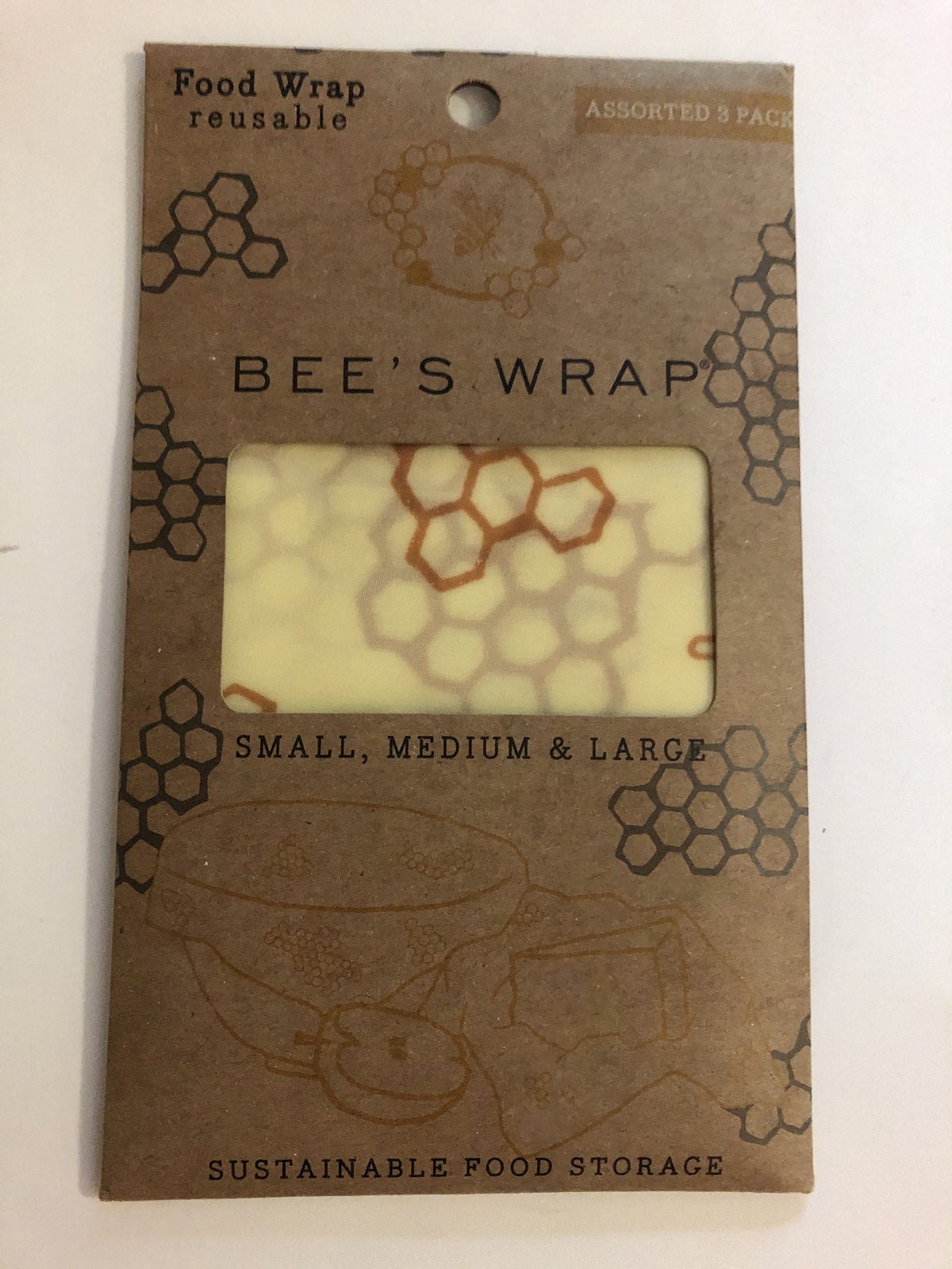 Primary image for Bee's Wrap Lunch Pack, Eco Friendly Reusable Sandwich & Food Wrap Set Tan/brown