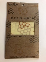 Bee&#39;s Wrap Lunch Pack, Eco Friendly Reusable Sandwich &amp; Food Wrap Set Tan/brown - £16.04 GBP