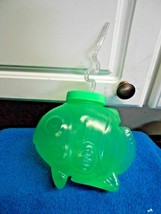 New Hard Plastic Fish Cup Bowl with Lid &amp; Straw Green - $5.49