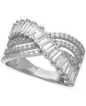 allbrand365 Cubic Zirconia Baguette Ring 3 in 18K Gold over Silver,7 - $66.36