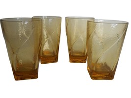4 MCM Amber Swirl textured Pebbled Glasses - $231.56 MXN