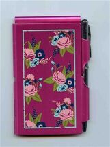 Flip Notes Pink Floral Metal Case with Pen - $9.90