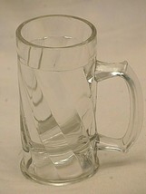 Clear Glass Beer Stein Tankard Mug Bar Barware Twisted Side g1 - $26.72