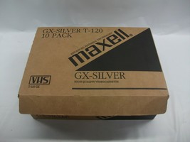 Maxell GX Silver T 120 6 Hour 10 Pack Blank VHS Tapes Sealed Case  - £37.22 GBP