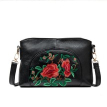 Women Leather Bag 2022 New Chinese Style Embroidered Vintage First Layer Cowhide - £59.66 GBP