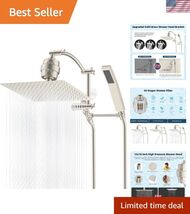 Metal 12'' Filtered Rainfall Shower Head with Handheld Combo, High Press... - $175.59