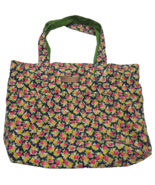 RARE VINTAGE 80s - 90s CANVAS ESPRIT BAG Tote Floral with Leather Logo P... - €67,81 EUR