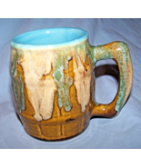 Vintage Dryden Arkansas Blue, Brown, Green Dry Glaze Mug-3 1/2 inches - $374.40 MXN
