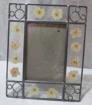 Disney Mickey Mouse Leaded Glass with pressed dried flowers picture frame 4 x 6 - $60.00