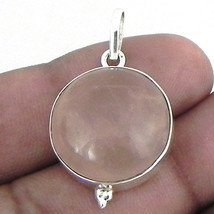 925 Sterling Silver Rose Quartz Gemstone Handmade Pendant Women Her Gift PSV1487 - £26.60 GBP+