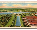 Lincoln Memorial From Monument Washington DC UNP Linen Postcard Y13 - $2.92