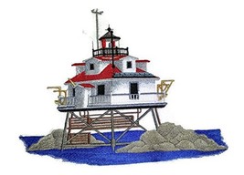 Custom and Unique Lighthouse[Thomas Point Shoal Lighthouse] Embroidered Iron on/ - £22.62 GBP