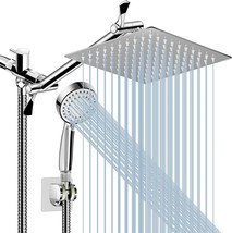 High Flow Stainless Steel Shower Head With Powerful Spray Long Hose, Rain Shower - £30.41 GBP