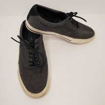 Polo Ralph Lauren &quot;Vaughn&quot; Lace Up Sneakers Gray 9D Boat Shoes Fabric &amp; ... - $9.46