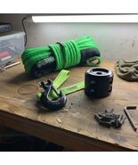 10,000LB 1/4&quot; Green Synthetic Winch Rope 50ft with Hook &amp; Stopper for 4W... - $1,070.68 MXN