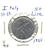 Italy 50 Lire, 1953 Stainless Steel, KM 95 - £1.37 GBP