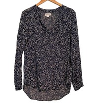 Velvet by Graham and Spencer Blouse Womens XL Blue White Long Sleeves Vi... - $424.43 MXN