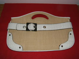 Apt. 9 Straw &amp; White Open Snap Buckle Front Ladies Purse (NWOT) - £23.64 GBP