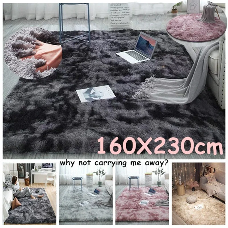Thick Carpet For Living Room Plush Rug Children Bed Room Fluffy Floor Ca... - £14.87 GBP+