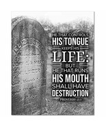Express Your Love Gifts Bible Verse Canvas His Tongue Keeps His Life Pro... - £54.11 GBP