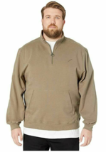 Publish Brand Men&#39;s Index Mock Zip Fleece Sweatshirt - 100% Cotton Size L Olive - £25.68 GBP