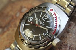 Russian Mechanical Automatic Wrist Watch Vostok Amphibian Diver 090913 - £94.90 GBP