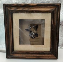 Vintage 7&quot; Ceramic Giraffe Head - 7&quot; Square Wooden Shadow Box Frame - £7.39 GBP