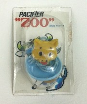 Vintage Pacifier Zoo Binky Brown Latex Nipple Blue Pig Made Spain 1950s A21 - £34.22 GBP