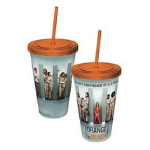 Orange Is The New Black TV Series Cast Plastic Travel Cup with Straw NEW... - $7.84