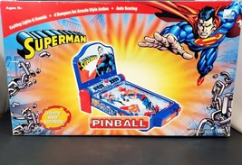 Superman Tabletop Pinball Machine Lights Saving the World Works Dc Comic... - $59.39