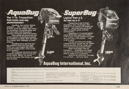 1975 Print Ad AquaBug &amp; SuperBug Small Outboard Motors Lawrence,New York - $14.38