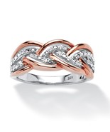 1/10 TCW DIAMOND BRAID RING ROSE GOLD OVER STERLING SILVER SIZE  6,7, 8,... - £316.05 GBP