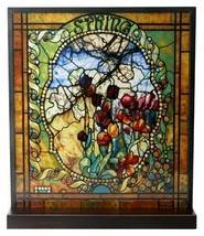 Ebros Louis Comfort Tiffany Four Seasons Spring Stained Glass Art With Base - £70.50 GBP